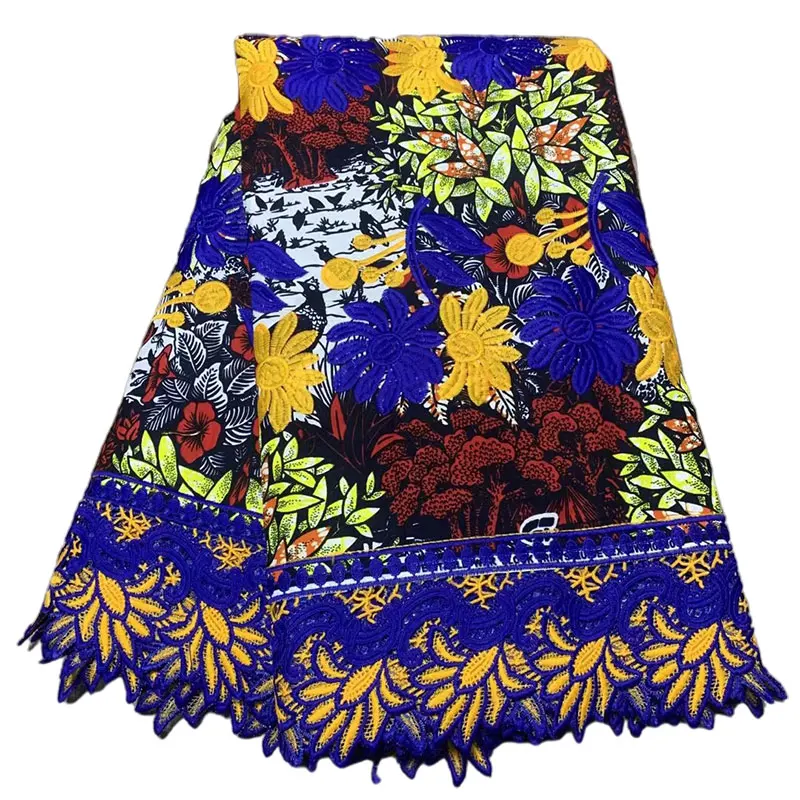 African Top Fashion Ankara Luxurious Design Printing Wax 100% Cotton Nigeria Guipure Lace Fabric Best Embroidery For Women Party summer 2 pcs fashion pant set wedding party african lady bazin fabric 100% cotton women pant suit wy5025