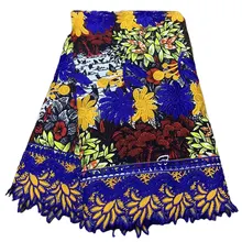 

African Top Fashion Ankara Luxurious Design Printing Wax 100% Cotton Nigeria Guipure Lace Fabric Best Embroidery For Women Party