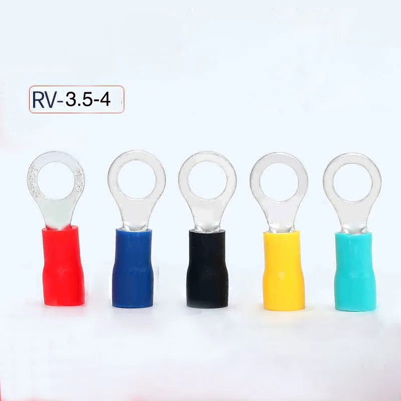 50 шт. RV3.5-4/5/6 и RV 5,5-4/5/6 кольцо изолированный терминал кабель обжимная Клемма костюм 2.5-4mm2, 4-6mm2 кабель разъем провода - Цвет: RV3.5-4
