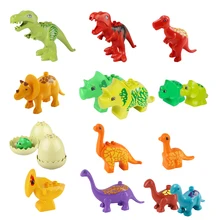 Dinossauro blocos jurássico dinossauro modelo animal figura blocos de construção parte animal t-rex pteranodon triceratops apatosaurus modelo