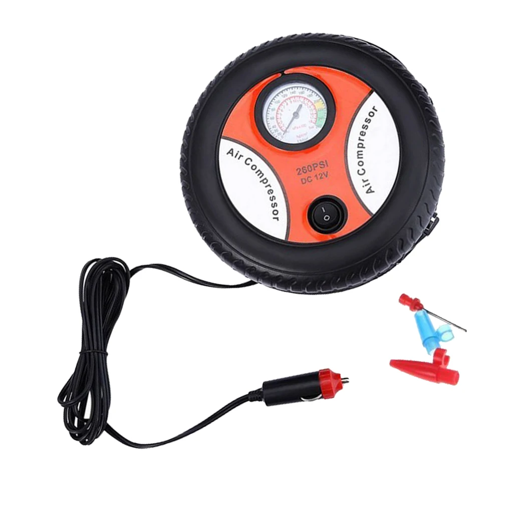 260PSI DC 12V Air Compressor Car Bike Tyre Inflator Portable Pressure Pump