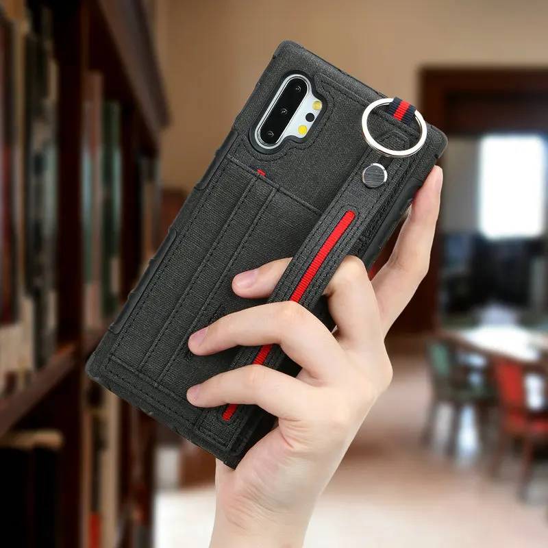 

Metal Ring Holder for Samsung Galaxy Note 10 Case Samsung Note 10 Plus Case Cloth Card Slot Back Cover for Coque Samsung Note10+