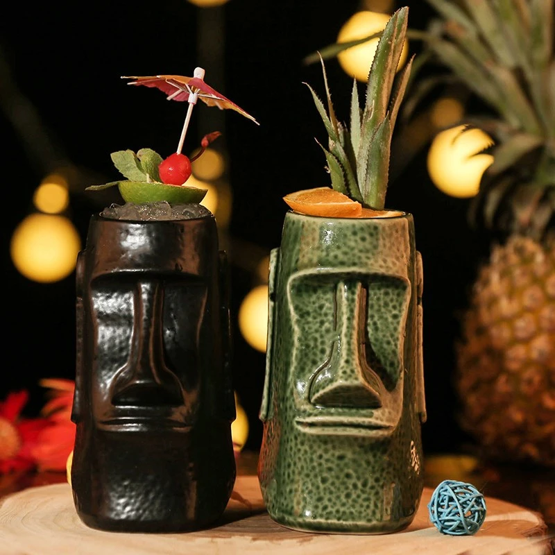 

1 Piece 650ml Ceramic Tiki Mug Creative Porcelain Beer Wine Mug Cup Bar Tool