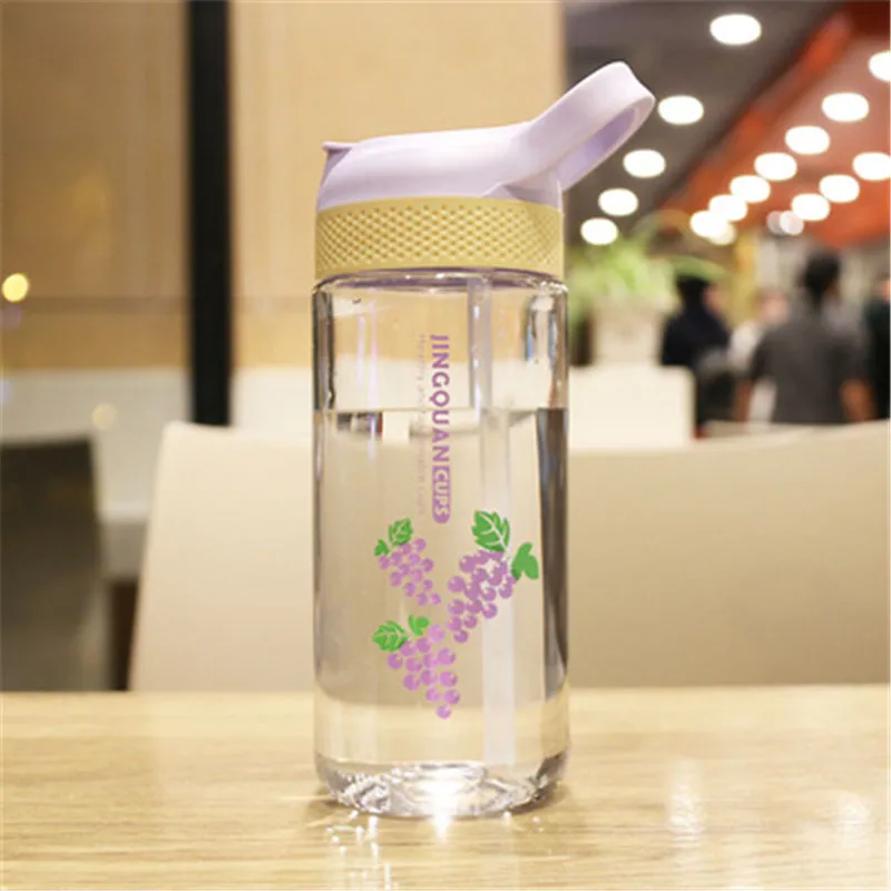 520ml Purple My Child Спортивная бутылка для воды с соломинкой высокого качества пластиковая детская посуда для напитков Детские Бутылочки для воды BPA бесплатно - Цвет: 520ml Purple
