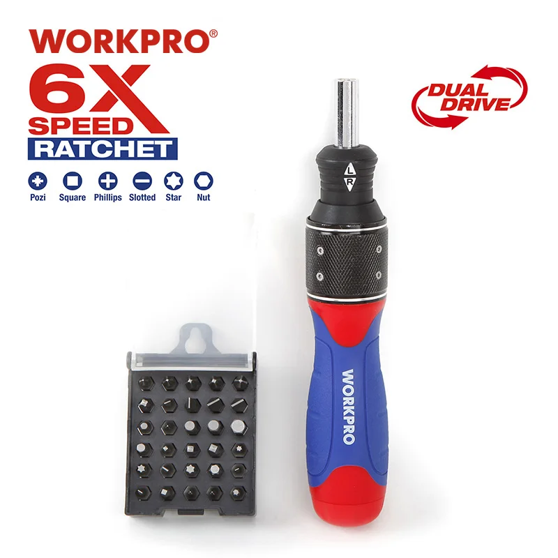 WORKPRO 32 в 1 6X скоростная отвертка с Биты Набор домашние Инструменты для ремонта
