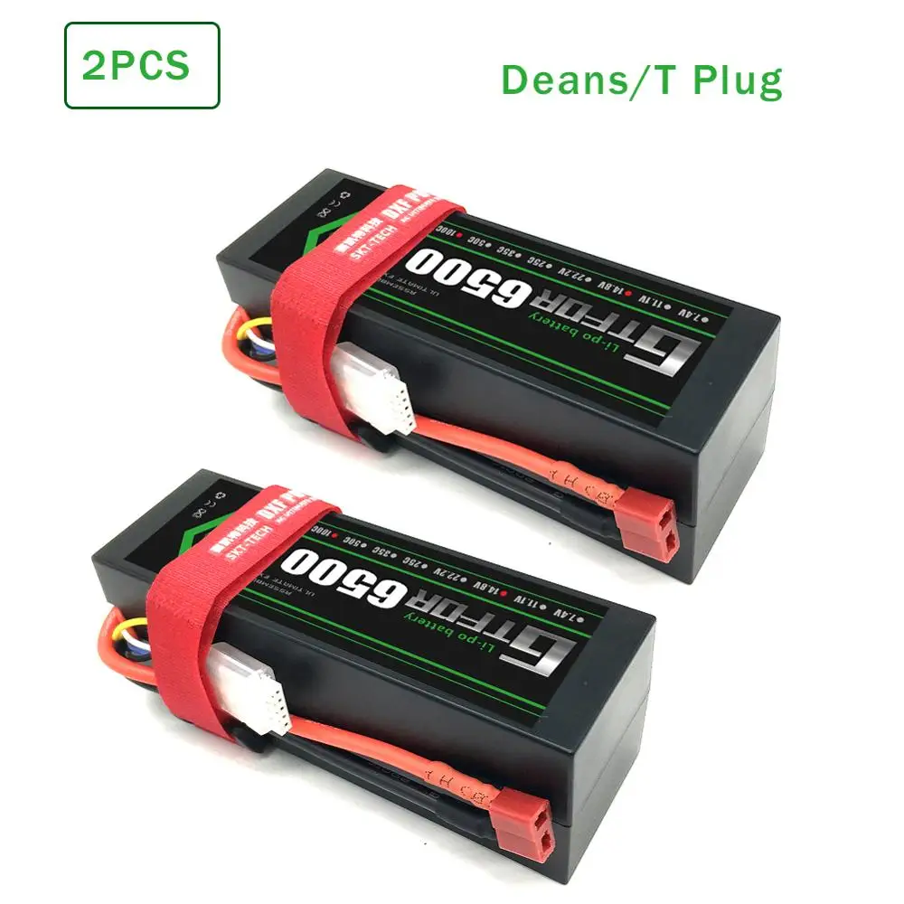 2PCS4S6500hardT GTFDR Батарея Lipo 2S 4S 7,4 V 14,8 V 5200 7000mah 6500 45C 60C 100C MAX 200C Жесткий Чехол для 1:8 1:10 RC багги Truggy автомобиля - Цвет: 2PCS4S6500hardT