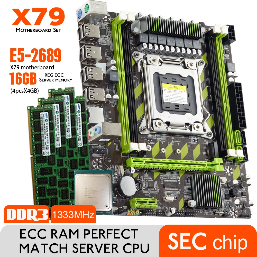 X79G X79 motherboard set with LGA2011 combos Xeon E5 2689 CPU 4pcs x 4GB = 16GB memory DDR3 RAM radiator 1600Mhz PC3 12800R|Motherboards| - AliExpress