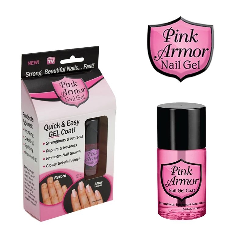 

Hot Pink Armor Nail Gel Polish - Get Stronger, Longer Nails Fast Remedy Fix Protective Layer Keratin-Gel base or top coat TSLM1