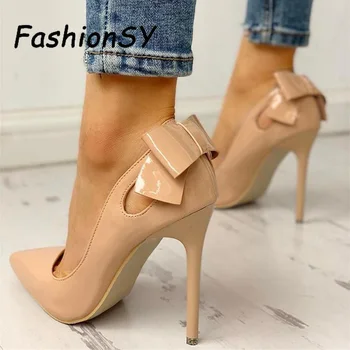 

Luxury Women's Pumps New Thin High Heel Bow Style Ladies Shoes Pointed Toe Party Office Wedding Female High Heel Shoes Pumps