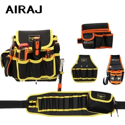 AIRAJ Bolsa de bolsillo para herramientas de lona, Bolso pequeño de bolsillo para herramientas con cinturón ajustable, bolsa de trabajo de cintura profesional resistente