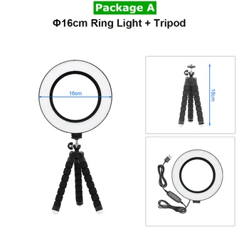 

Photography Dimmable USB LED Selfie Ring Light 3500-5500k Makeup Photo Studio Lamp Youtube Video Live With Tripod Stand
