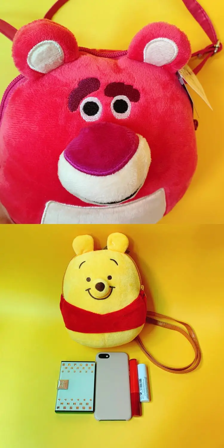 1 шт. медведь Lotso Мода Аниме плюшевые сумки на плечо мягкий мультфильм Tote Повседневная Сумочка пушистые куклы телефон сумка девушки
