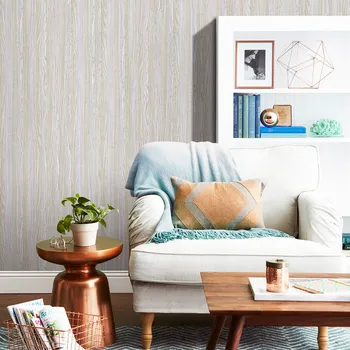 

Simplepvcself-adhesive Wallpaper Graywoodgrain Wall Sticker Waterproof Bathroom Toilet Background Wall Environmentalprotection