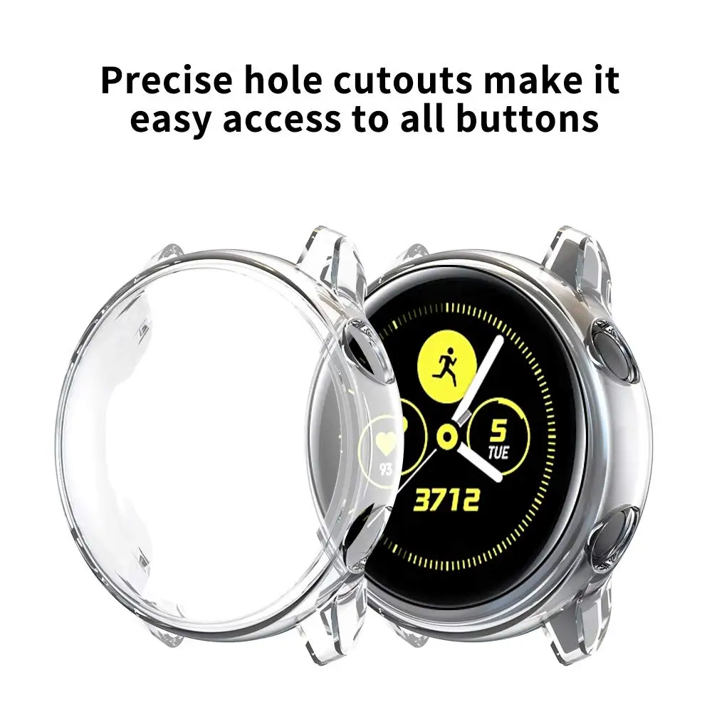 2в1 защита для экрана+ чехол для samsung Galaxy Watch Active 2 40 мм 44 мм защита для бампера HD полное покрытие защита экрана Coque