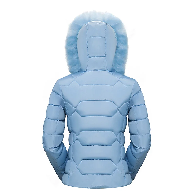 blue 2 Voobuyla/зимняя куртка для женщин; парка с капюшоном из искусственного меха; пальто; женская теплая зимняя куртка с длинными рукавами; пальто; Mujer; стеганые Топы - Цвет: blue 2