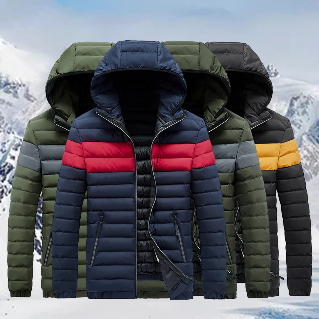 

WENYUJH Men 2020 Winter New Casual Warm Thick Hooded Jacket Parkas Coat New Autumn Outwear Waterproof Windproof Parkas Jackets