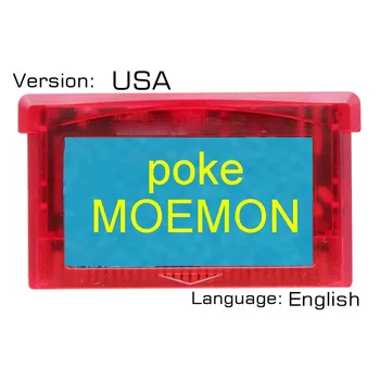

Poke Moemon 32 Bit Video Game Cartridge Console Card USA Version Language English