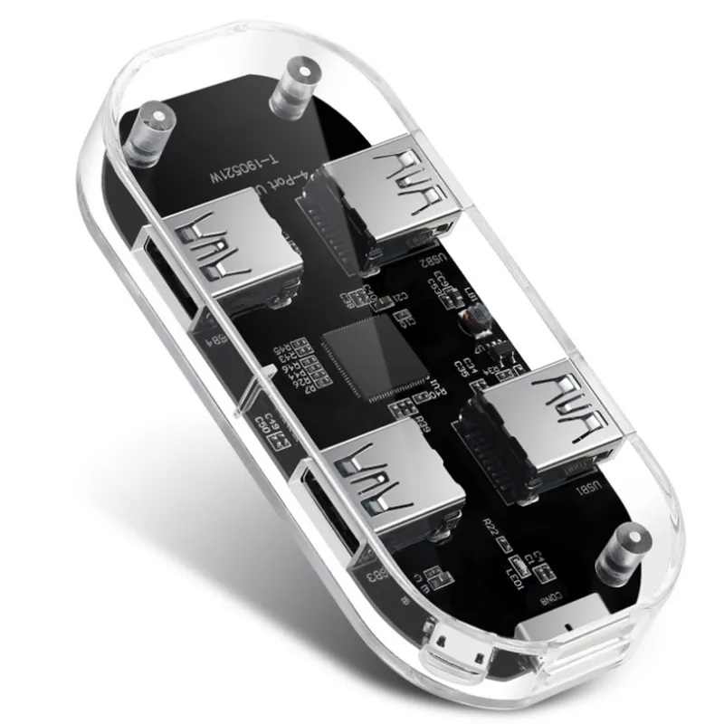 4 порта usb-хаб 5 Гбит/с прозрачный USB3.0 удлинитель разъем адаптера с 45 см кабель для ПК настольный ноутбук аксессуары