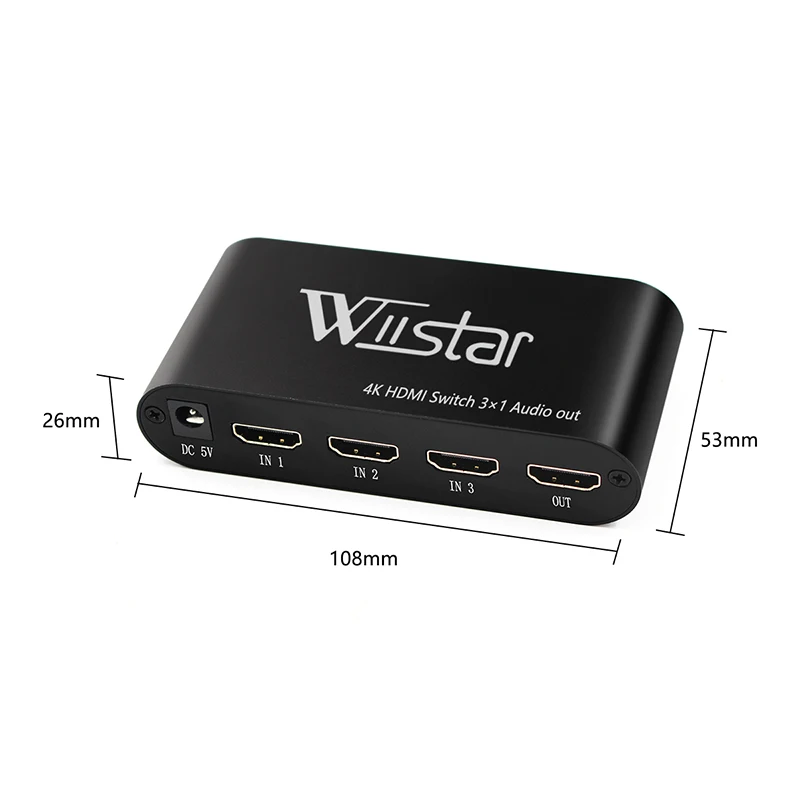 Wiistar SPDIF/TOSLINK оптический аудио 3x1 коммутатор Цифровой оптический HDMI переключатель сплиттер удлинитель с ИК-пультом дистанционного управления Contro