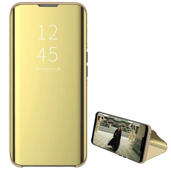 Gold Умный зеркальный флип-чехол для huawei Honor 20 Pro Lite 10 8A 8S 8X9 Lite P20 P30 mate 20 Lite Pro Y6 Y7 Y5 Y9 P Smart Nova 3 - Цвет: Gold