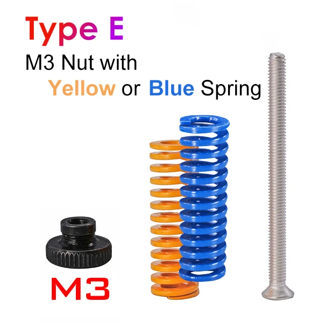 M3 Small Steel Nut 4 шт. M3/M4 винты гайки Тепло Кровать выравнивания пружинные детали ручки 3D принтеры принт винт платформы принадлежности для калибровки - Цвет: M3 Small Steel Nut