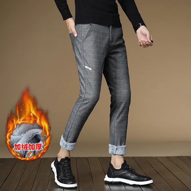 

MEN'S Wear Winter plus Velvet Casual Sports Pants Men's pencil pants Slim Fit Korean-style MEN'S Trousers Hot Selling Quick Dryi