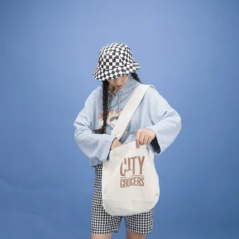 

2020 double-sided large-capacity bag solid color simple washed canvas bag 2020