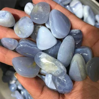 

100g Highly polished Gemstone Natural Blue Lace Agate Healing Crystal Tumbled Stones For Decoration Healing