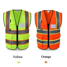 Хит, 1 шт., Светоотражающий Жилет, высокая видимость, карман, защитное снаряжение для улицы, защитная майка, строительная Спортивная одежда для выживания