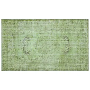 

Handmade Green Vintage Overdyed Turkish Area Rug 164x278 Cm-5'5''X9'1''