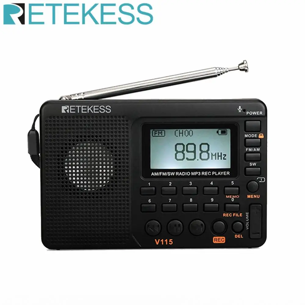 

10pcs TIVDIO V-115 FM/AM/SW Radio Receiver Music Player (MP3/WMA) 3 Recording Mode Portable Radio With 1000mAh Battery In Moscow