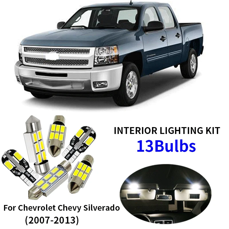 13 шт. светодиодные лампы для салона автомобиля 2007 2013 Chevrolet Chevy Silverado|Сигнальная