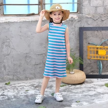 Длинное платье в полоску для девочек; платья принцессы без рукавов; одежда для детей; одежда для подростков; Узкие прямые вечерние платья для девочек