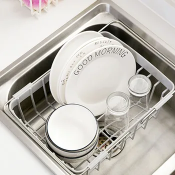 

Sink Retractable Dish Rack To Put Dish Racks Drain Rack Household Kitchen Tableware And Cupboard Rack Holder High-capacity