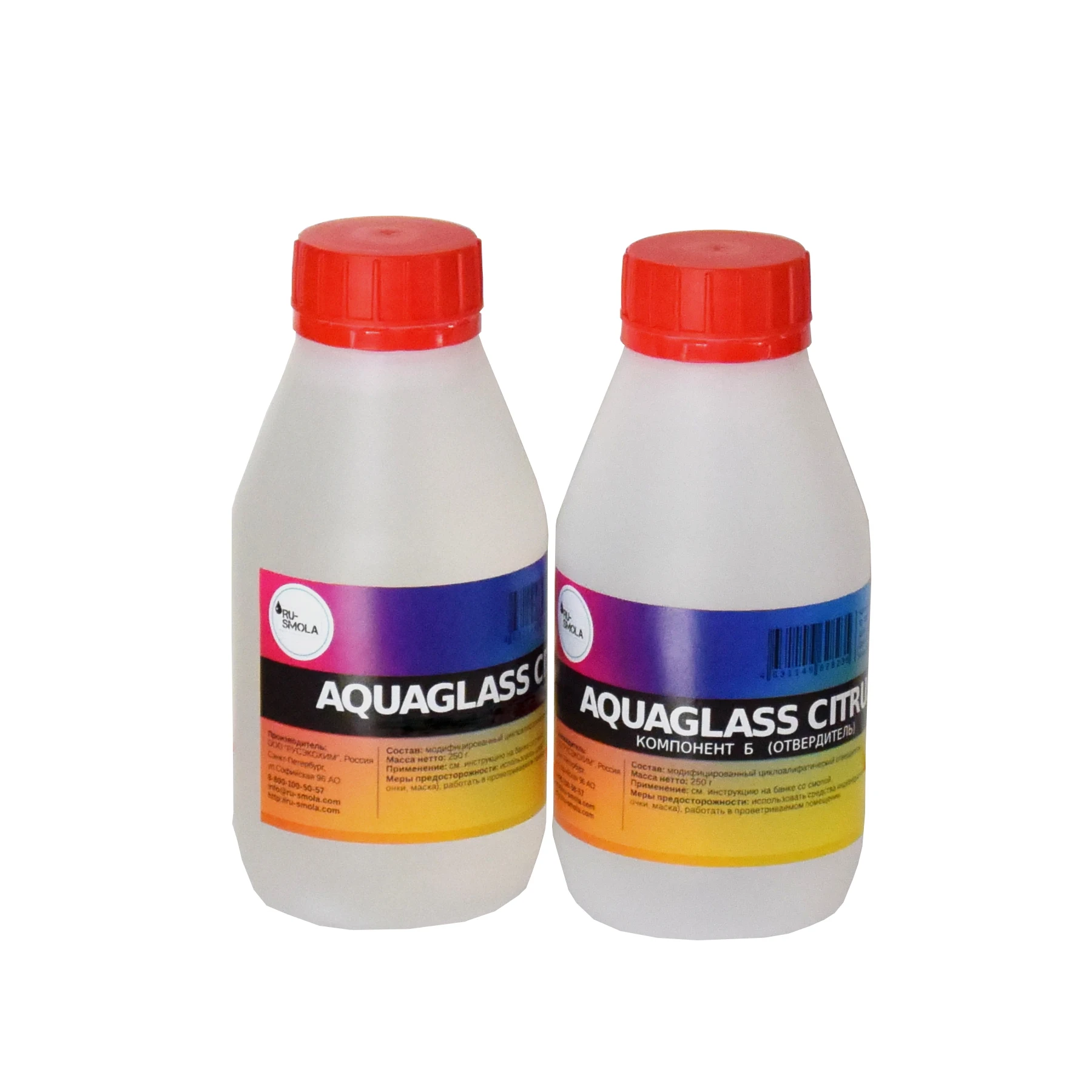AquaGlass Citrus 300 грамм прозрачная эпоксидная смола для рисования в комплекте 2:1 с