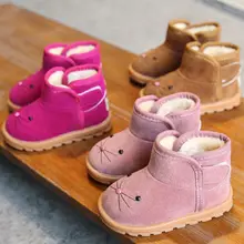Зимние новые детские модные толстые теплые ботинки с героями мультфильмов зимние ботинки для маленьких девочек хлопковая обувь для мальчиков плюс бархатная детская повседневная обувь