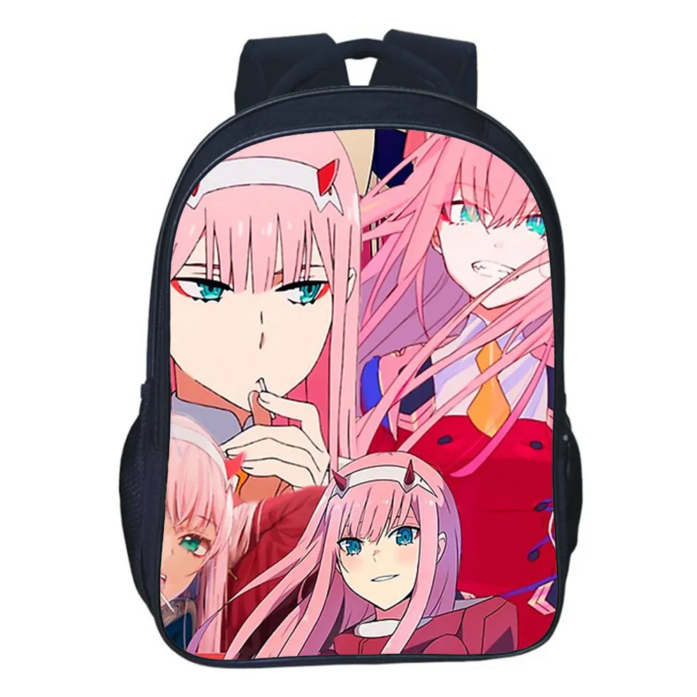 

Darling In The Franxx Backpack Japan Anime ZERO TWO Bookbag Boy Girl Bags Fashion Double-layer Rucksack Children Bag Mochila