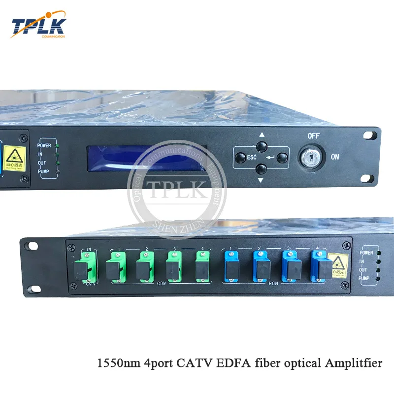 Горячая продажа CATV EDFA WDM 1550nm 1U/80 W 4port * 21dbm sc/apc sc/upc высокомощный усилитель