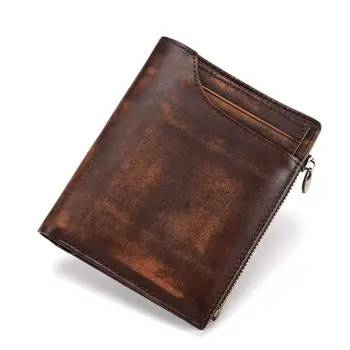 

Men's Leather Vintage Short Wallet Credit Card Holder Bifold Business Purse