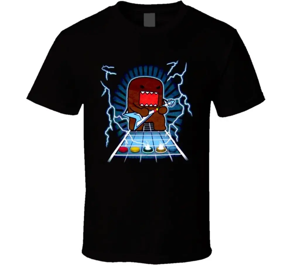 Футболка Domo Kun Guitar Hero мультяшная Мужская Унисекс Новая модная футболка