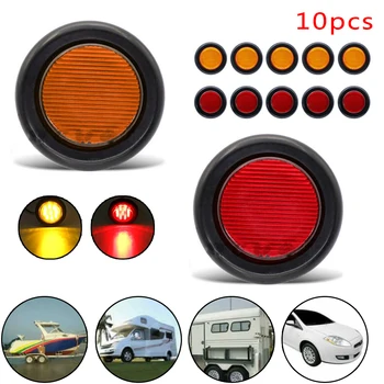 

10pc Side marker lights Round Amber Side Marker Clearance Lights 2inch