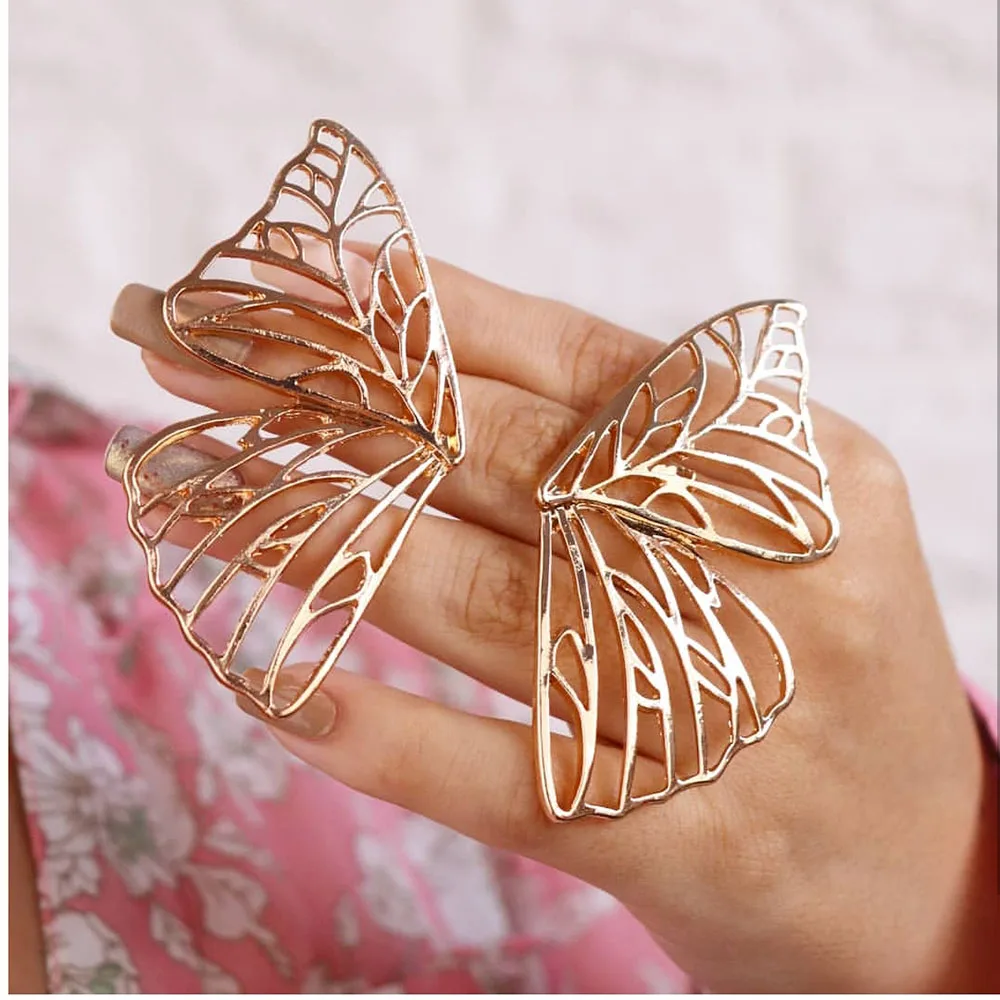 Stud Earrings Lost Lady Large Hollow Metal Butterfly Women Jewelry Gifts