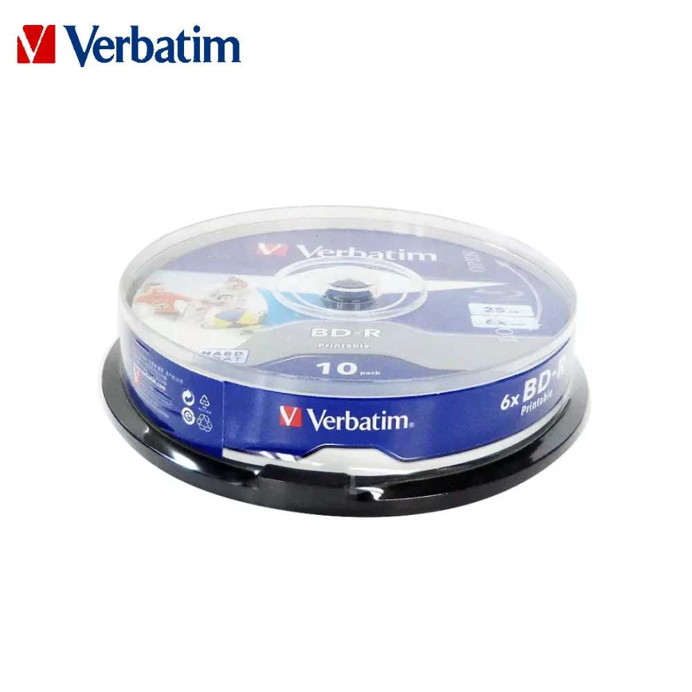 Оригинальный дисковый диск Verbatim 6X blu Ray с объемом памяти 25 Гб без печати