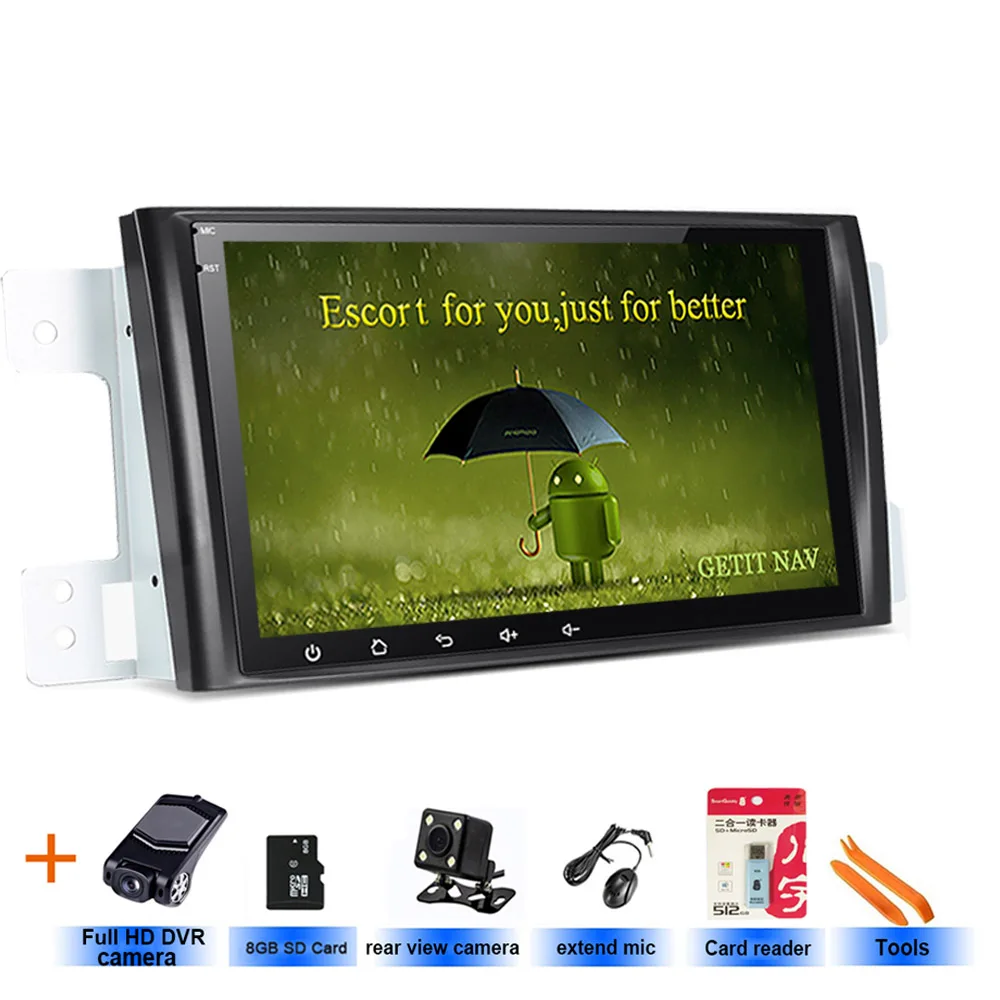 Ips Android 10 Автомобильный gps 2 DIN без DVD мультимедийный плеер для SUZUKI GRAND VITARA 2007-2013 gps Радио стерео экран навигация - Цвет: 2G-Rear-DVR-SD Card