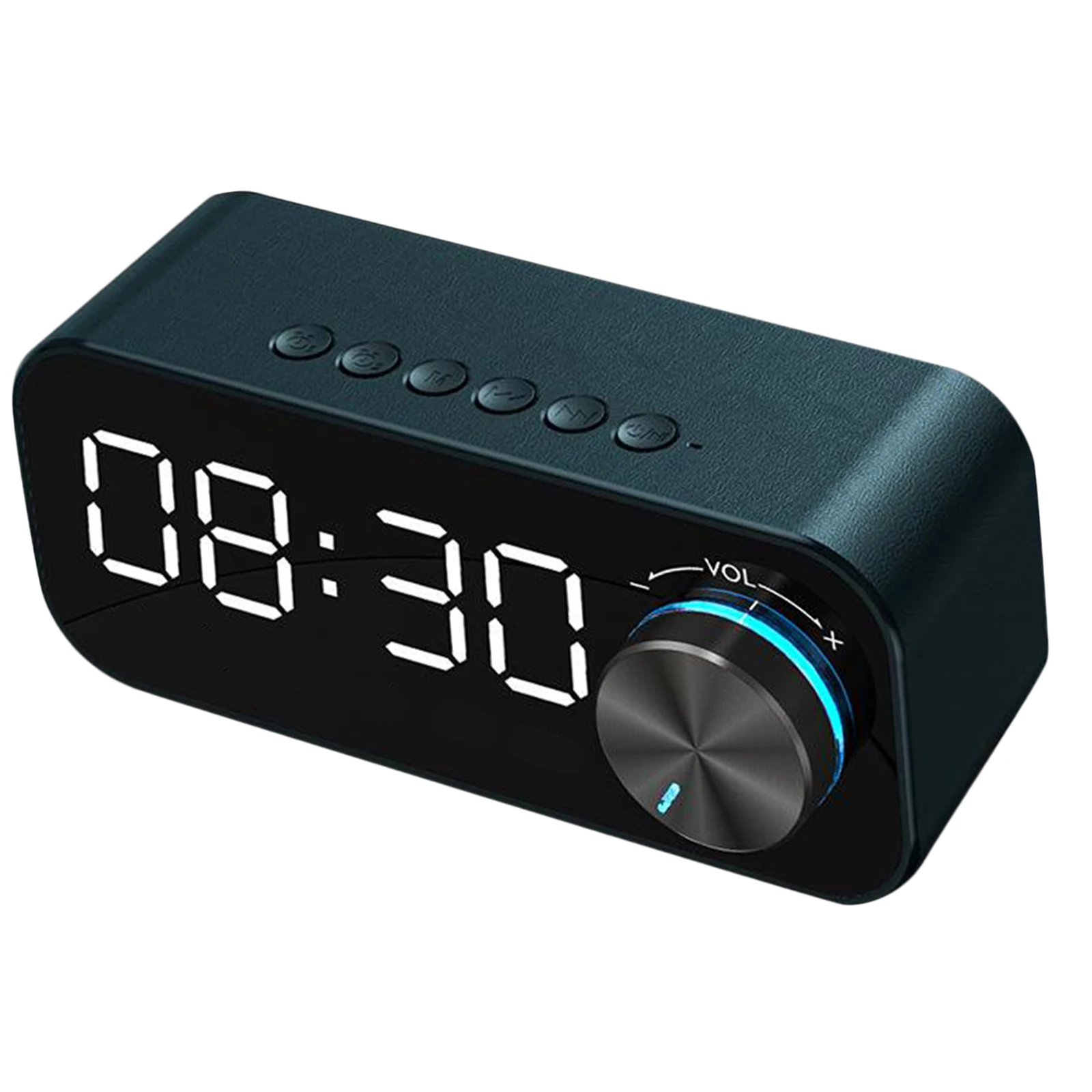 LED Dual Alarm Clock Bluetooth Stereo Speaker USB TF Card Desktop Bedside