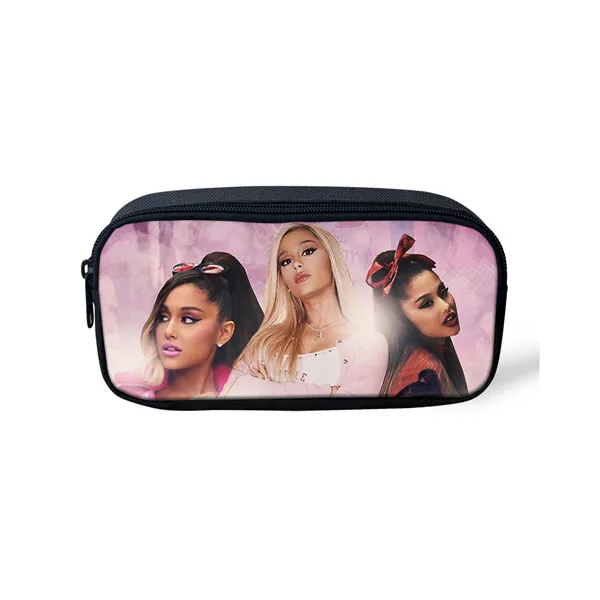 

Singer Ariana Grande pencil case Children School Bags Boys Girls Primary Kindergarten handbag Kids Cosmetic Bags