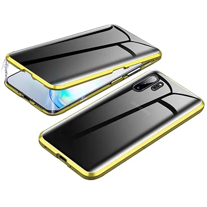 Роскошный чехол из закаленного стекла для samsung Note 10 S10 S9 S8 Plus Note 8 9 S10E A50 A70 магнитный металлический чехол 360 с полной защитой