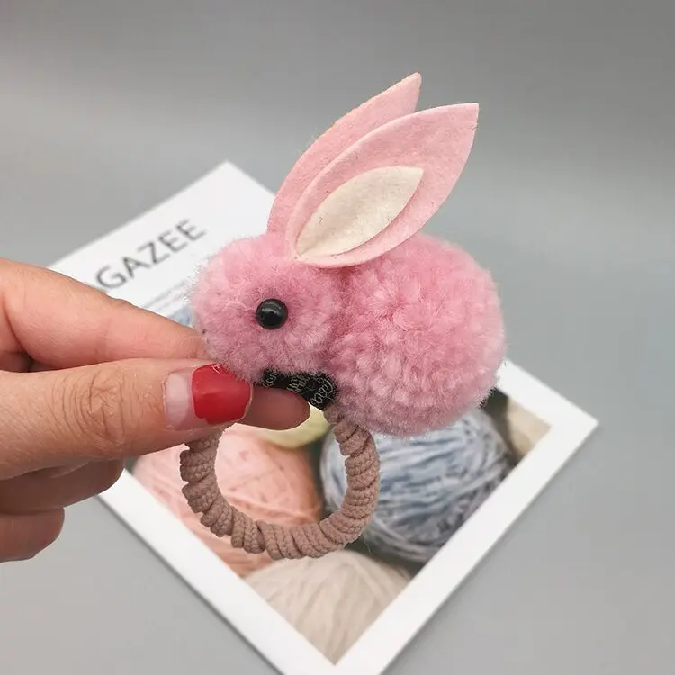 01pink Детская повязка на голову; резиновая лента для девочек; милый кролик; заколки; Kawaii; Принцесса; шпильки для детских волос; заколки для детской фотосессии - Цвет: 01pink
