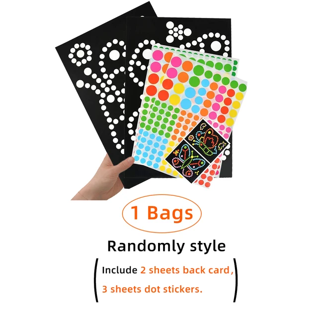 Children DIY Cartoon Dot Puzzle Colorful Cute Animal  Learning Early Education Toys Primary Mosaic Sticker Games for Kids Gifts 1 Set