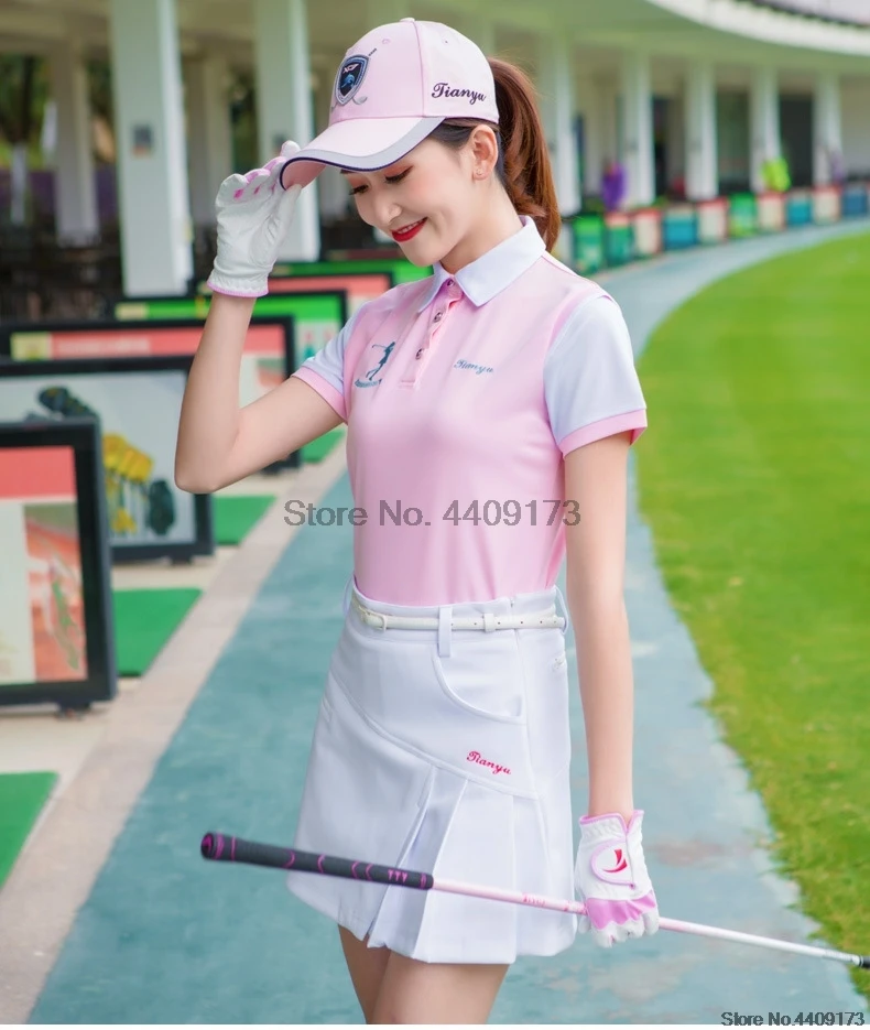 Golf Shirts For Women Summer Turn Down Collar Sport Clothes Breathable Soft Shirt Short Sleeve Quick-Dry Golf Apparel D0697